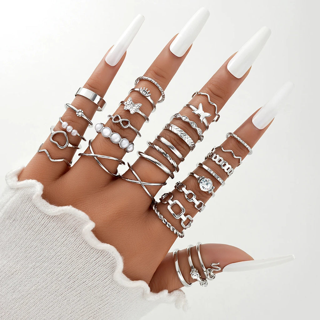 Vintage Gold Rings Set – 58PCS