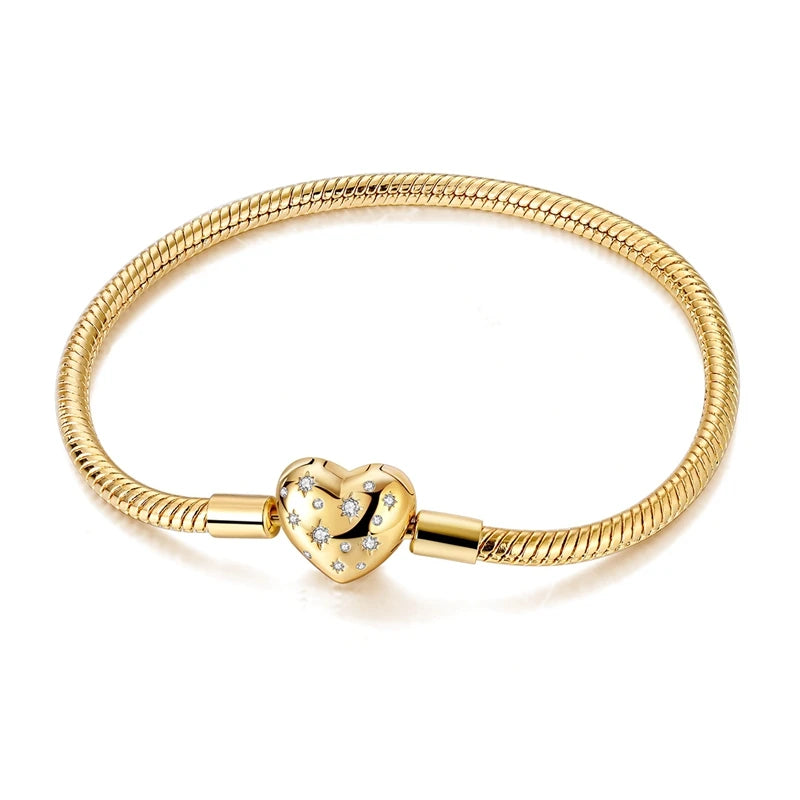 Star Moon Sun 925 Silver Charm Bracelet