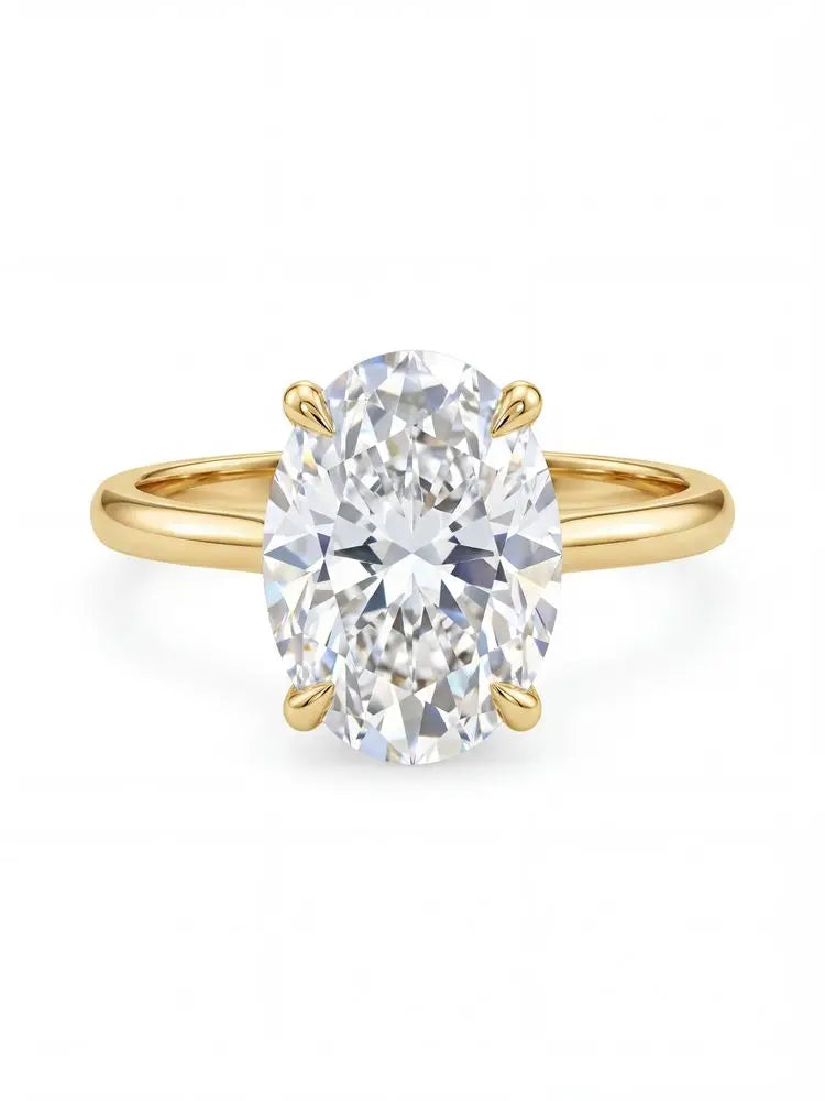 925 Sterling Silver Oval Zircon Ring – Luxury Shine