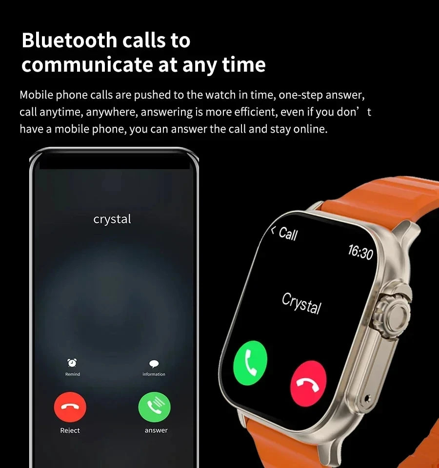 LAXASFIT Smartwatch – calls, messages & heart rate tracking.