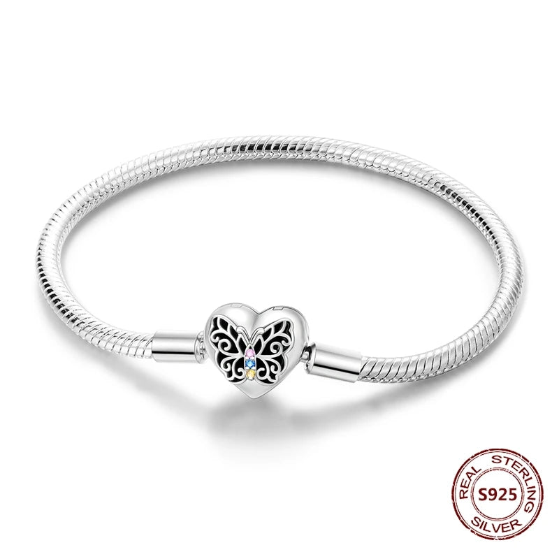 Star Moon Sun 925 Silver Charm Bracelet