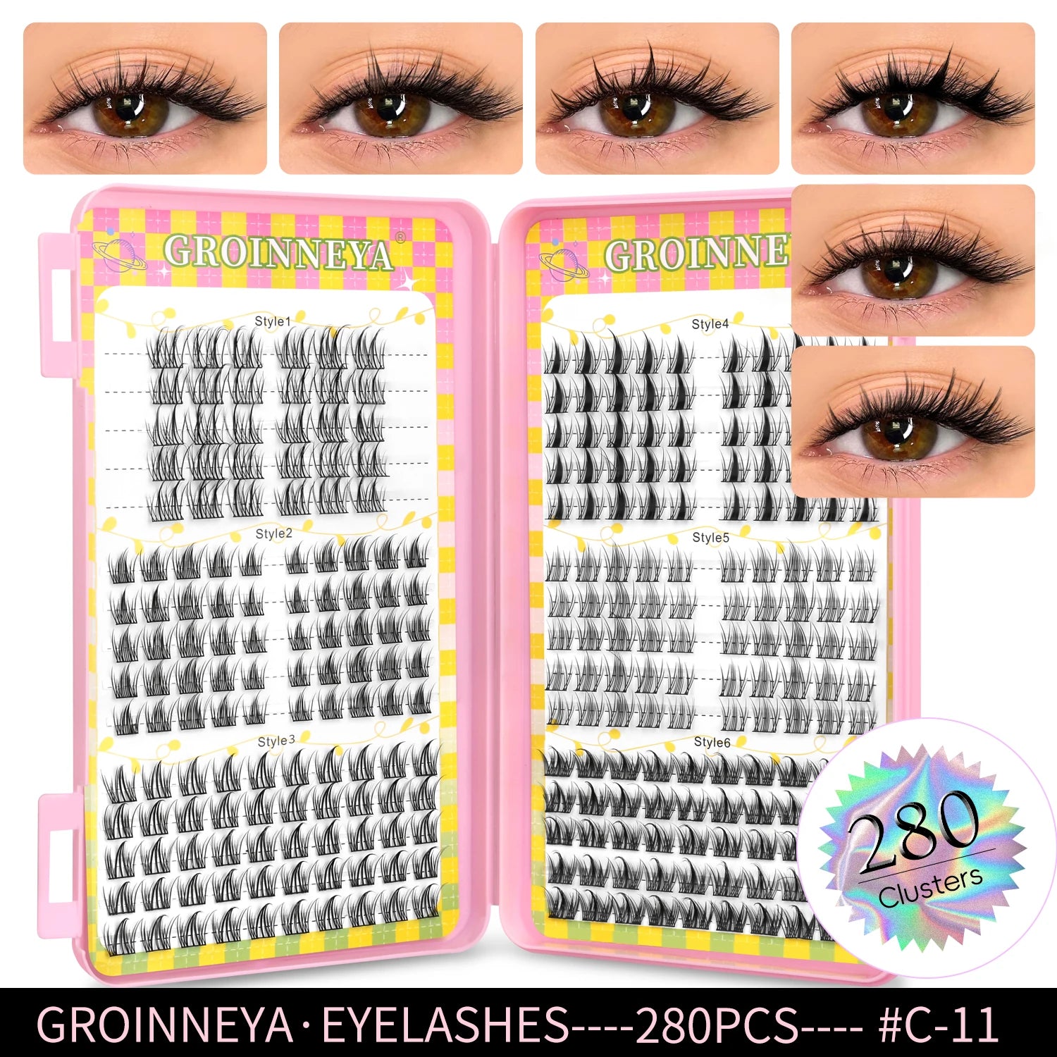 GROINNEYA 320PCS Lash Cluster Tray