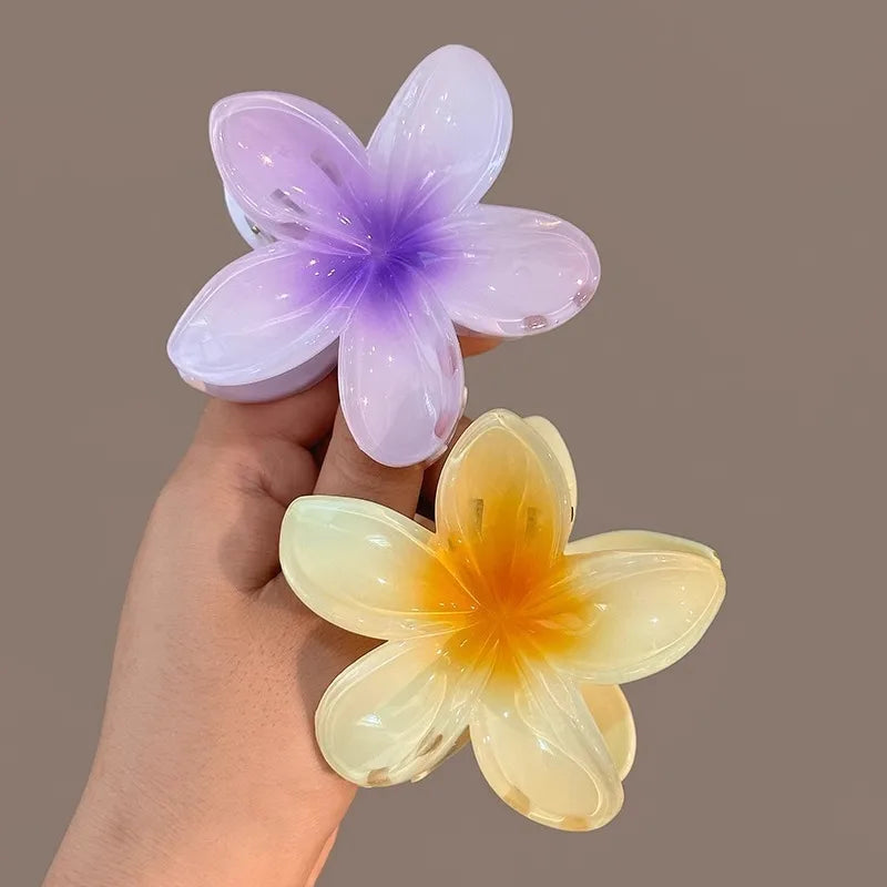 New Hawaiian Gradient Flower Hair Clips