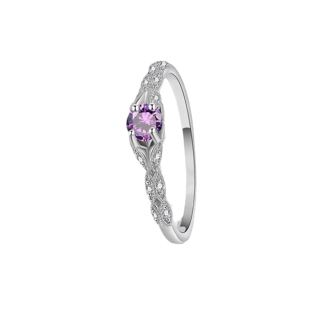 Light Luxury Amethyst Zirconia Ring
