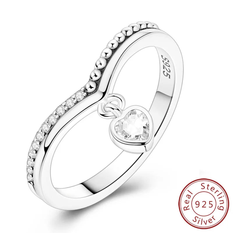 925 Silver Infinity Zircon Ring for Women