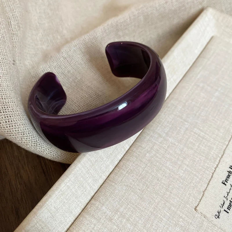 Smooth Round Acrylic Cuff Bangles Bracelet