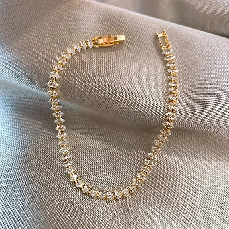 Luxury Roman Crystal Geometric Tennis Bracelet