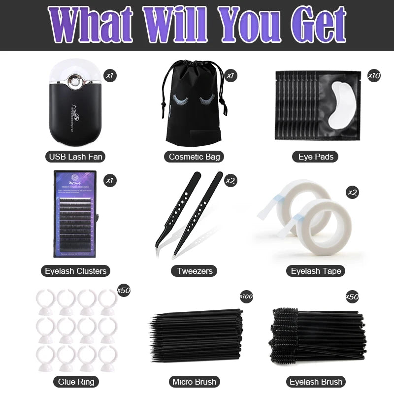 268PCS Eyelash Extensions Kit Brushes Set