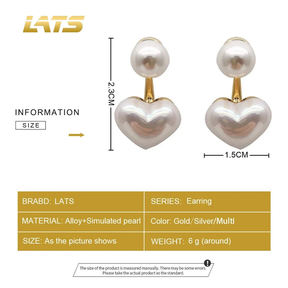 Heart Pearl Drop Earrings