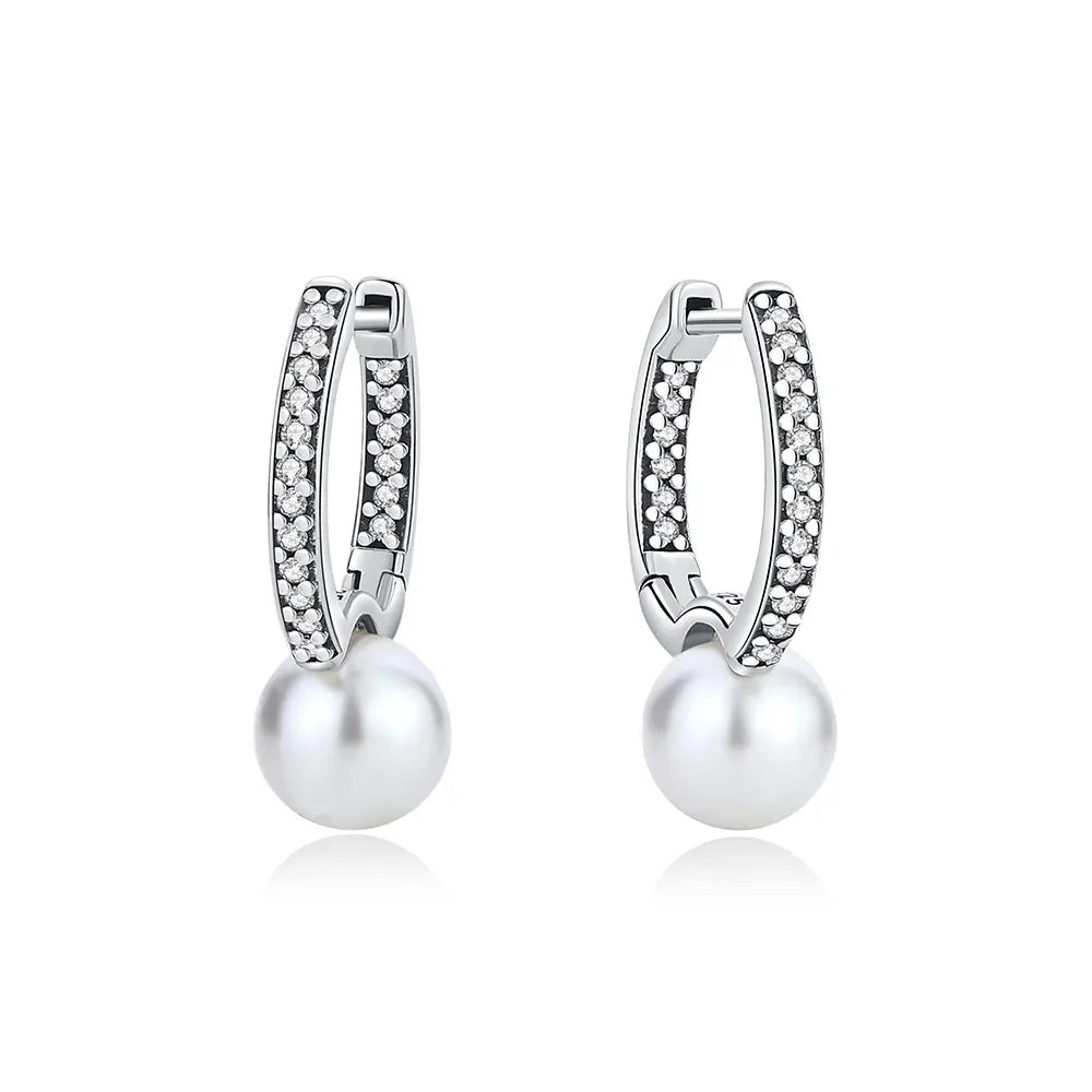 925 Sterling Silver Stud & Hoop Earrings Set