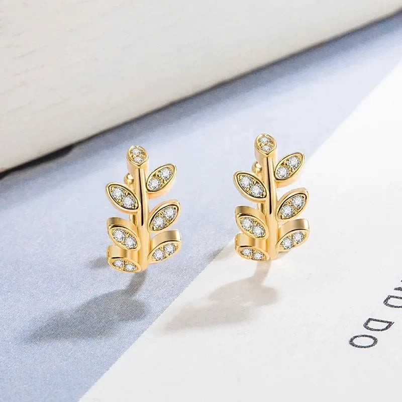 Cute Metal Leaf Ear Cuff Clip Earrings