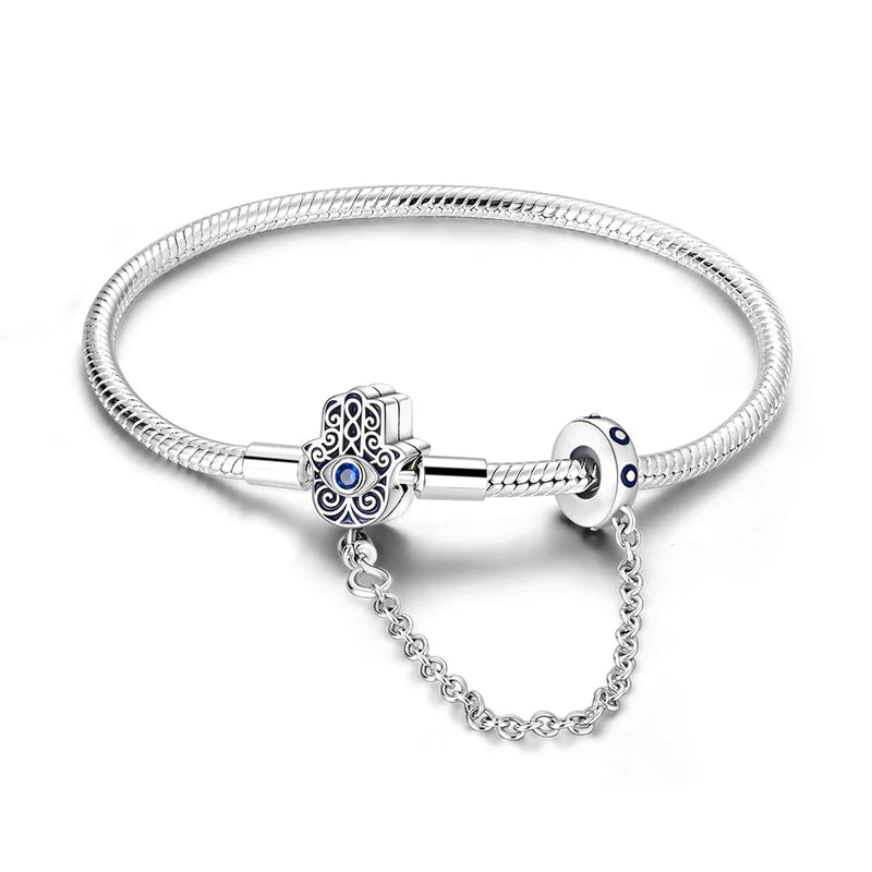 Star Moon Sun 925 Silver Charm Bracelet