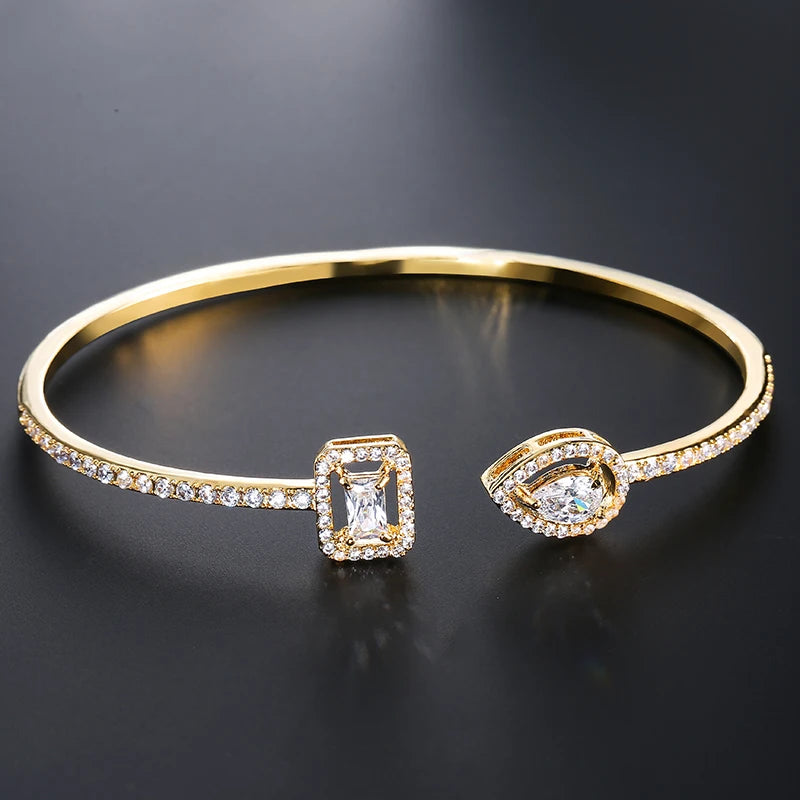 Luxury Geometric Gold Cuff Bangles Bracelet