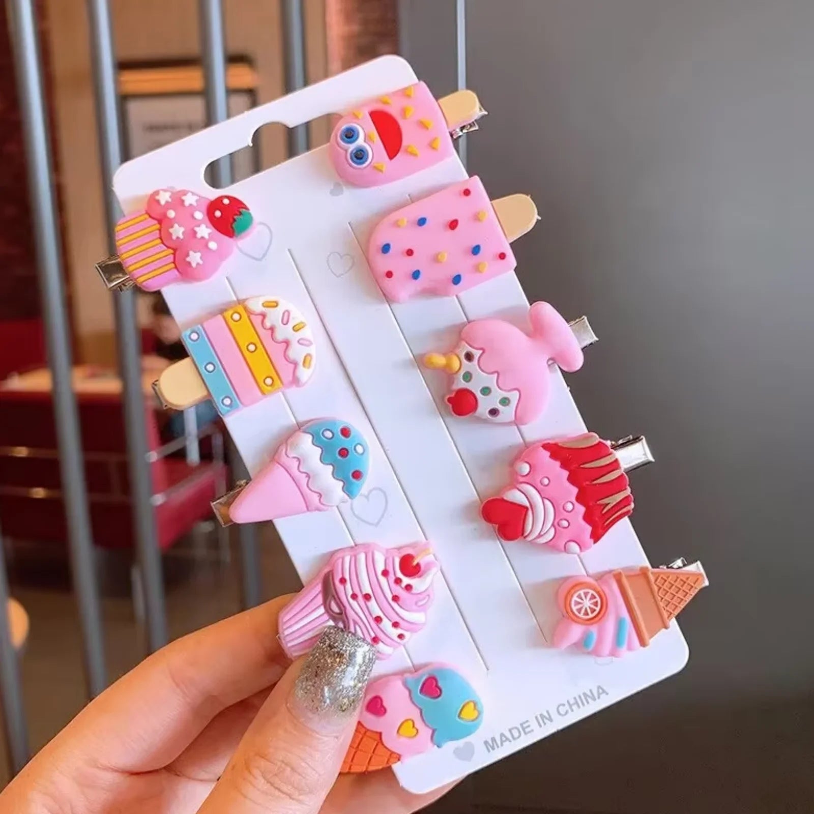 10PCS Cartoon Unicorn Hair Clips Set for Girls