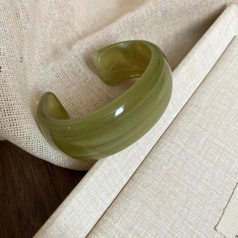 Smooth Round Acrylic Cuff Bangles Bracelet