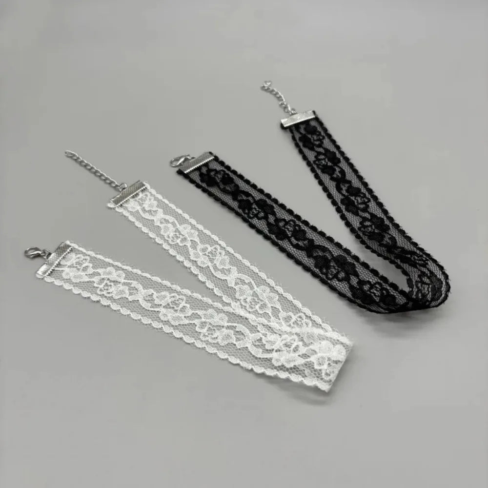 Black Lace Flower Choker Necklace