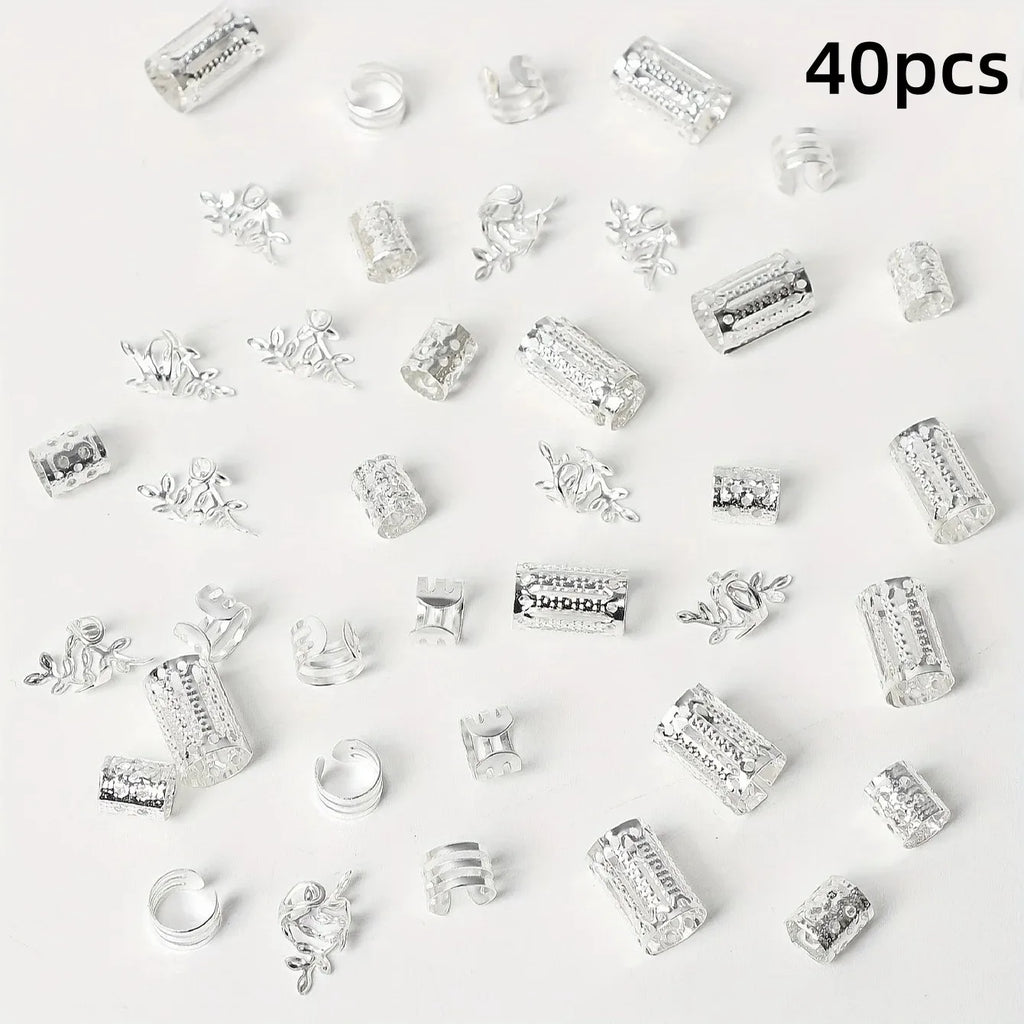 40PCS Women’s Hollow Hair Rings Set