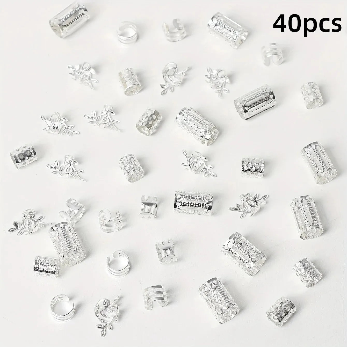 40PCS Women’s Hollow Hair Rings Set