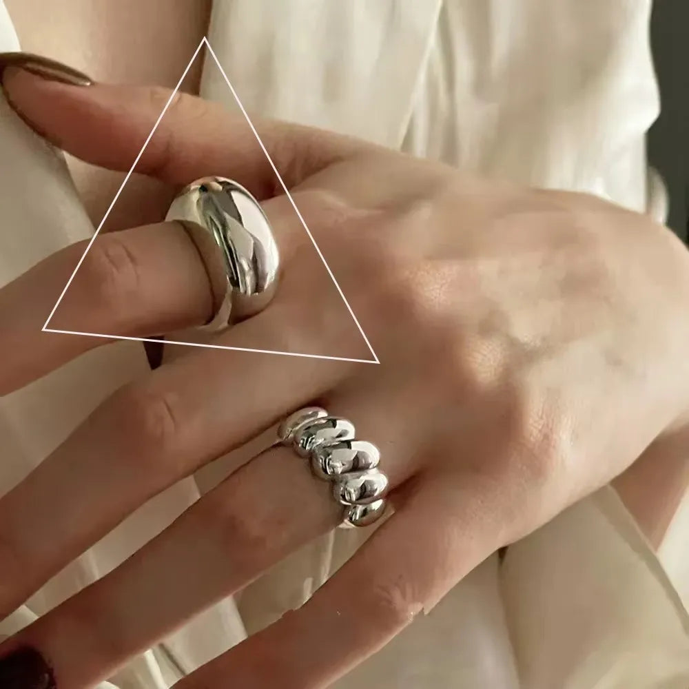 925 Silver Twisted Croissant Ring