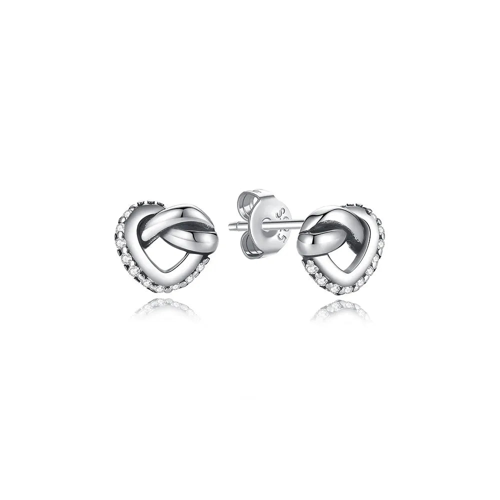 925 Sterling Silver Stud & Hoop Earrings Set