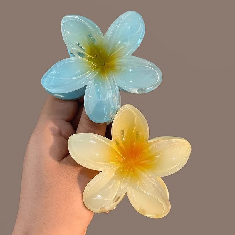 New Hawaiian Gradient Flower Hair Clips