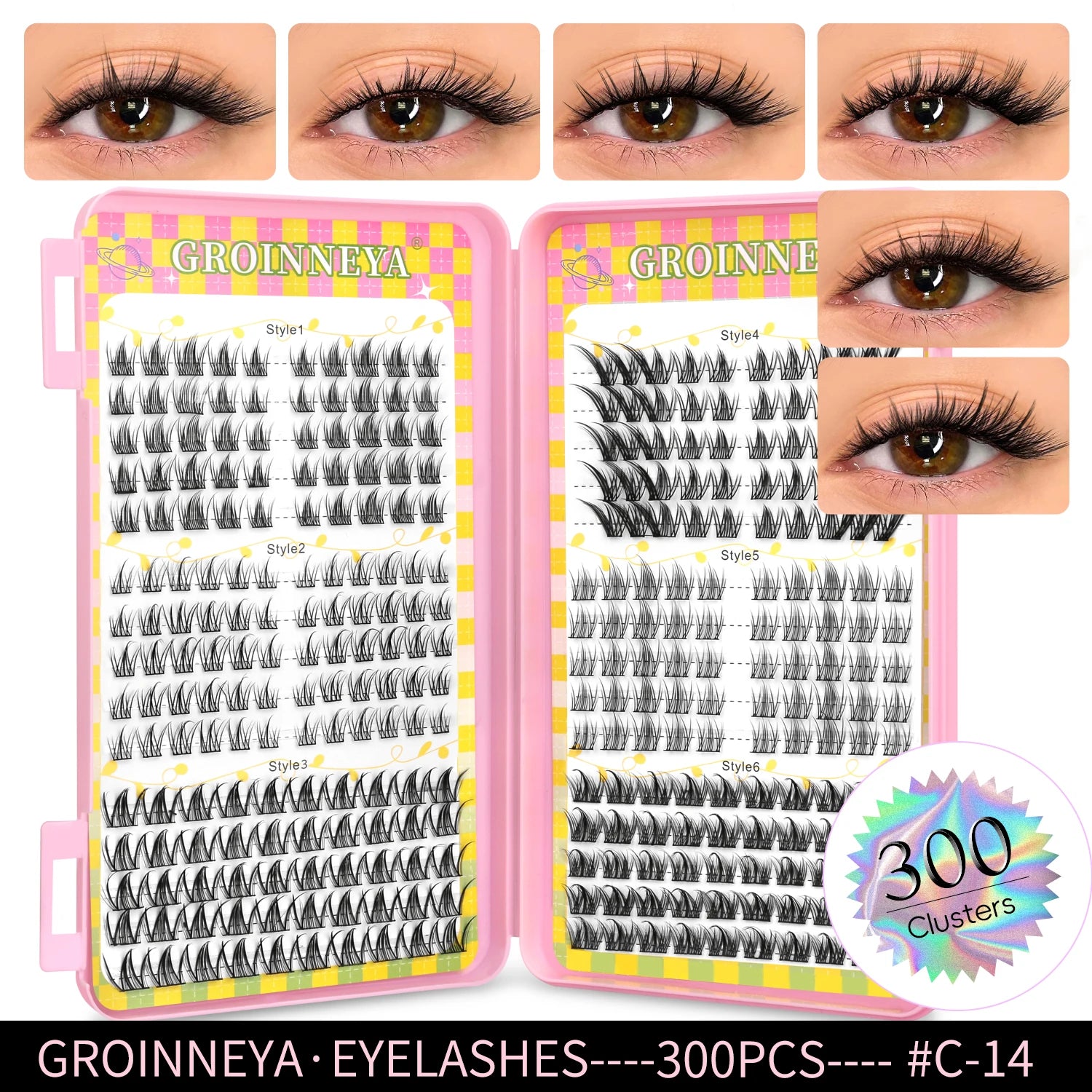 GROINNEYA 320PCS Lash Cluster Tray