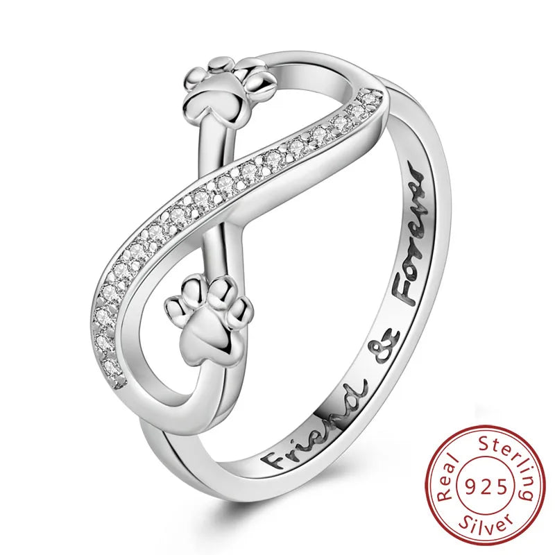 925 Silver Infinity Zircon Ring for Women