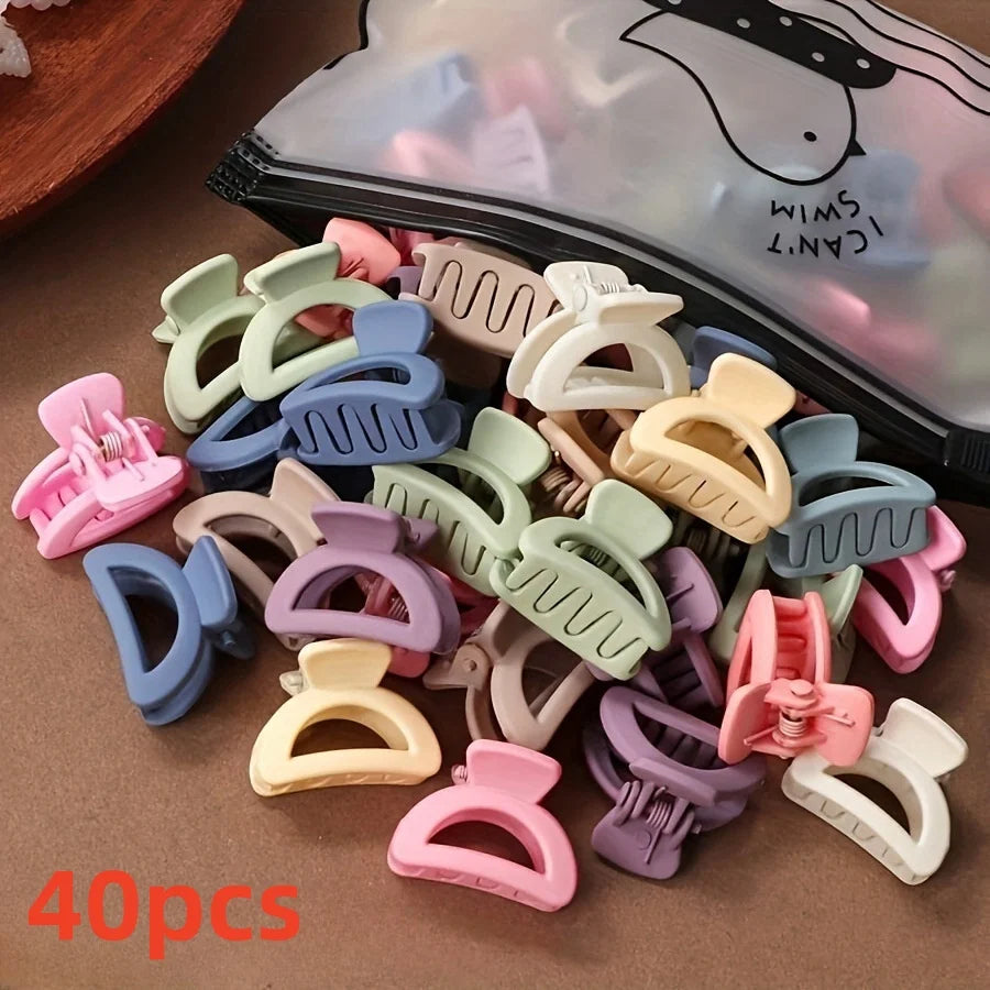 20 Pcs Solid Color Matte Hollow Hair Claw Clips