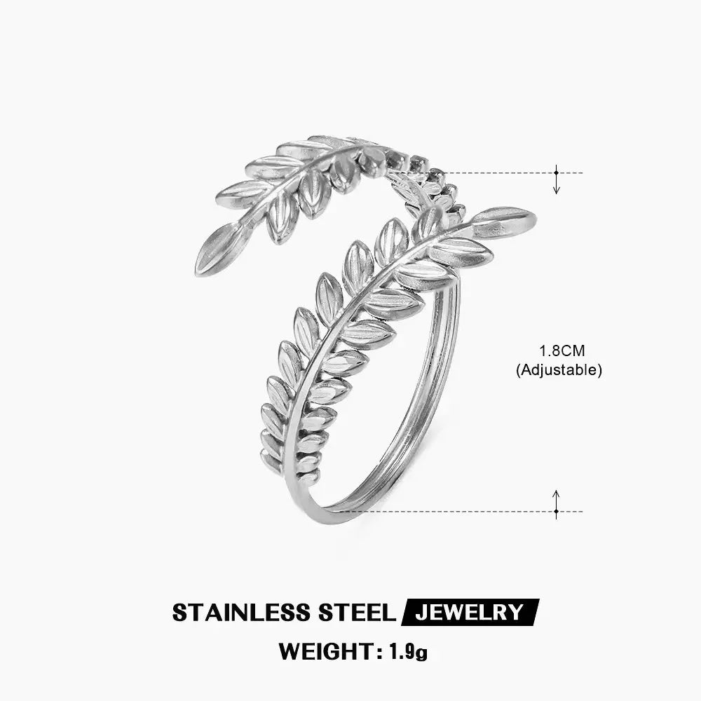 Gold Stainless Steel Heart Ring – Hollow Waterproof