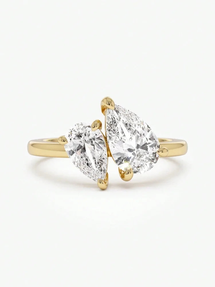 925 Sterling Silver Water Drop CZ Ring
