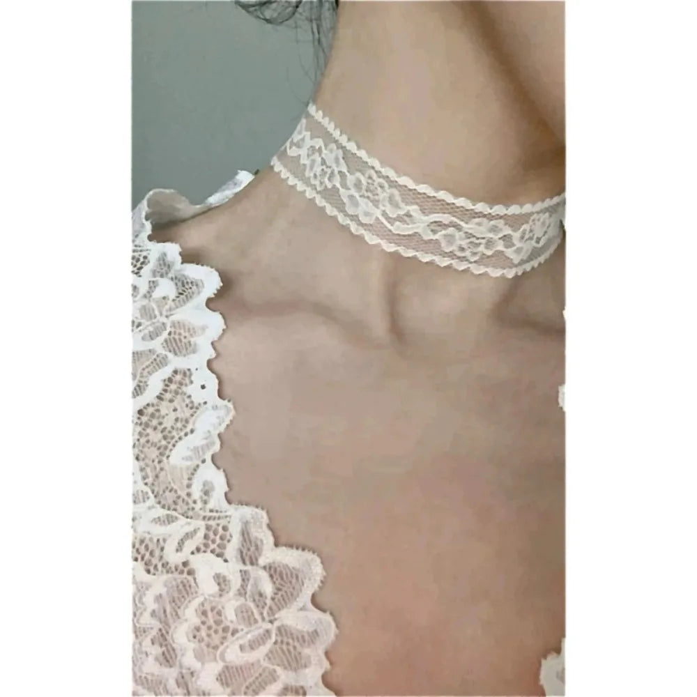 Black Lace Flower Choker Necklace