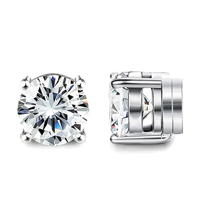 Crystal Magnetic Ear Stud Clip Earrings