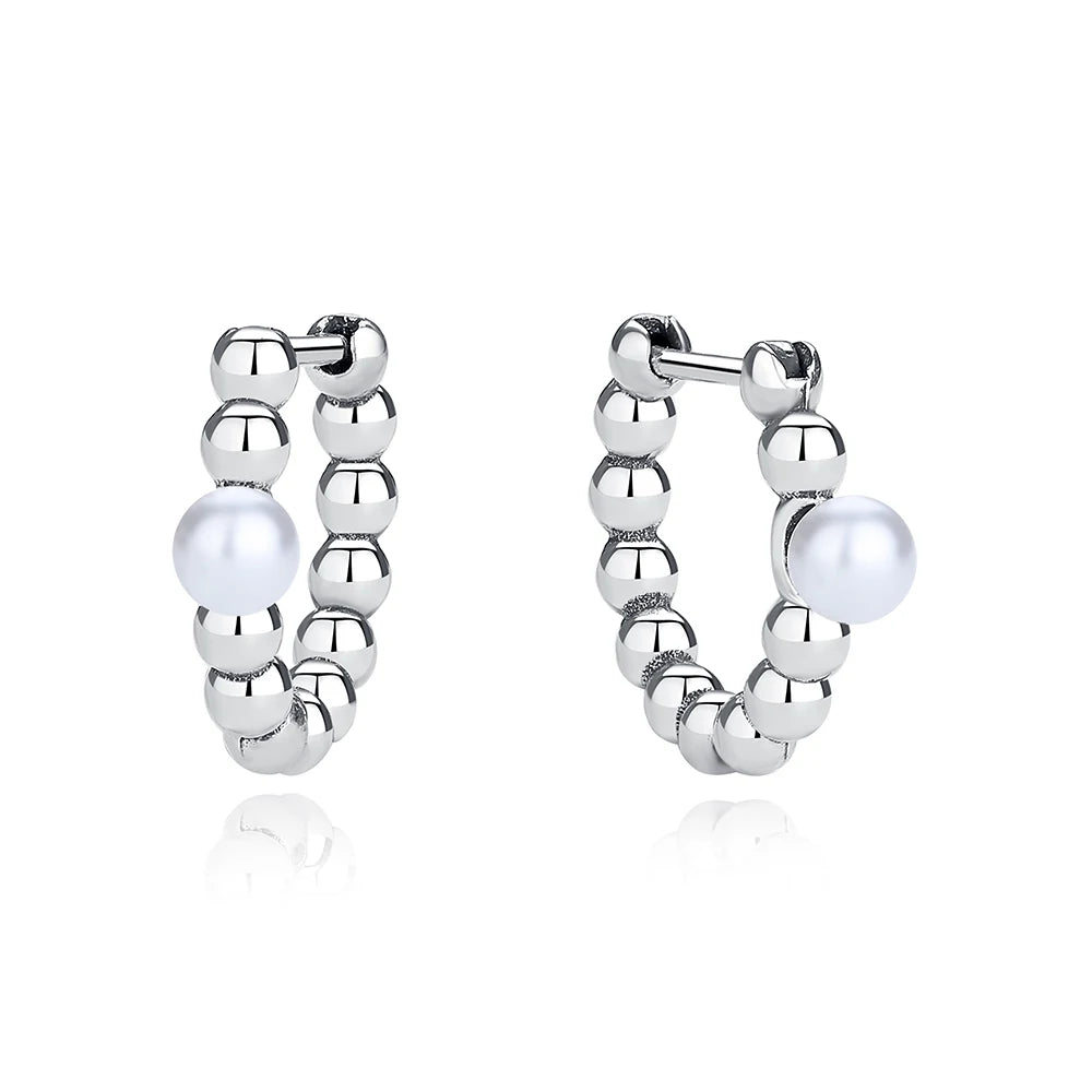 925 Sterling Silver Stud & Hoop Earrings Set