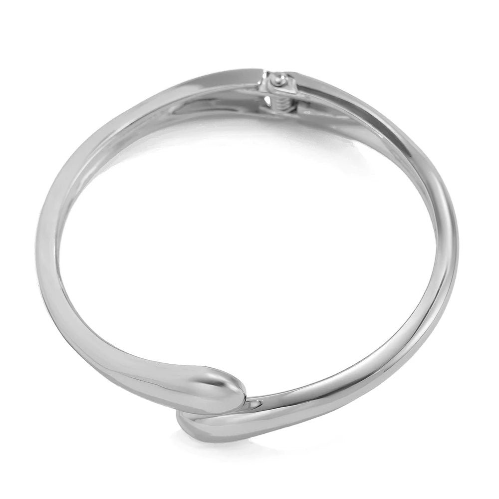 Wide Metal Waterdrop Cuff Bangle Bracelet