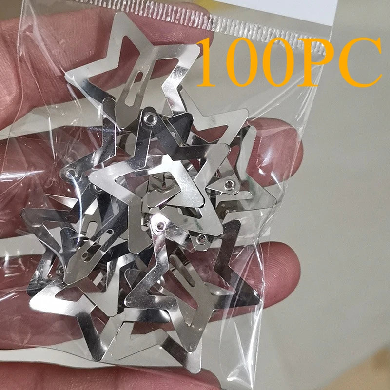 10/25/50/100pcs Y2K Silver Star Hair Clips