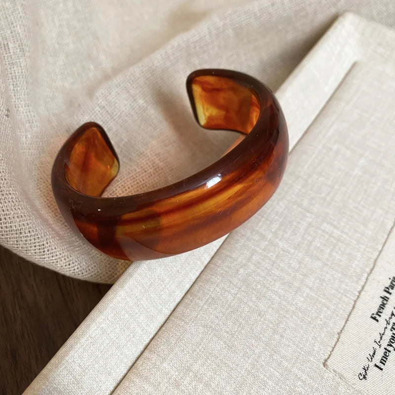 Smooth Round Acrylic Cuff Bangles Bracelet