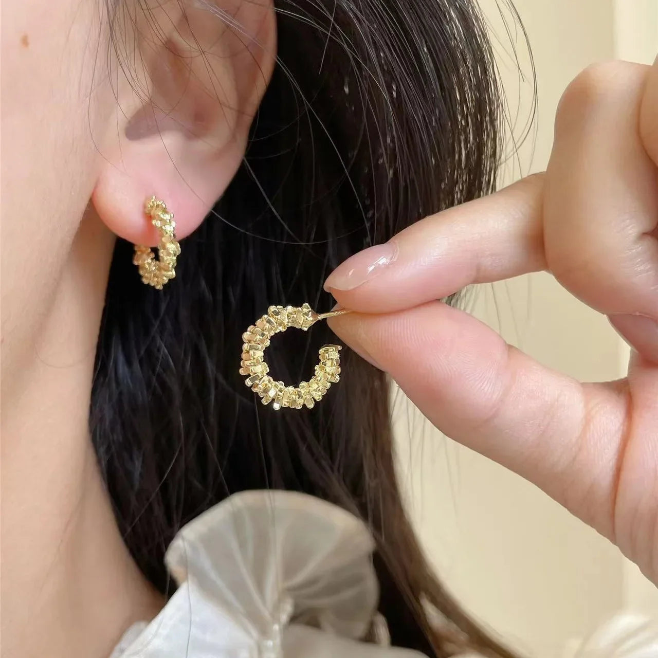 Irregular C Shape Earrings