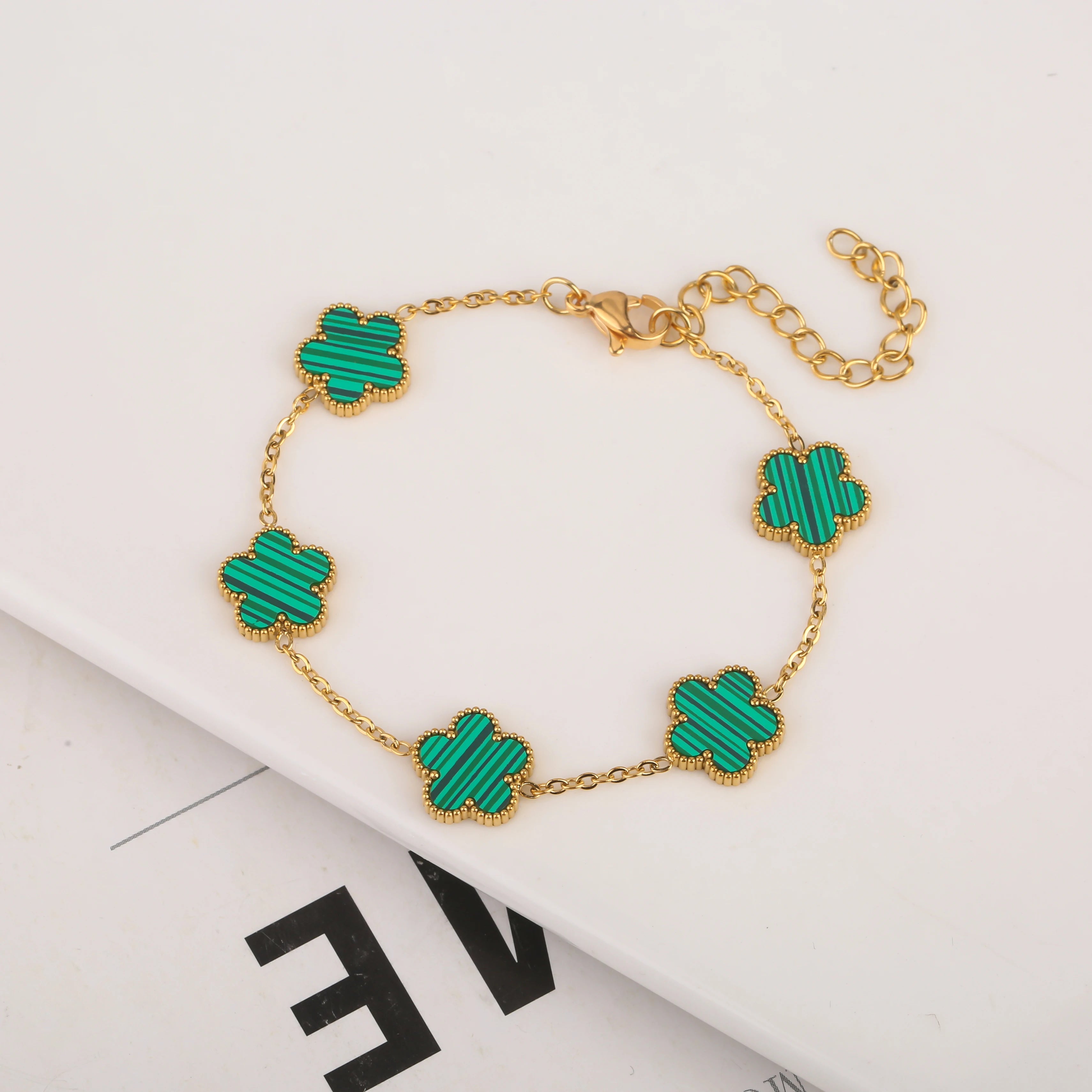 Stainless Steel Clover Flower Bracelet