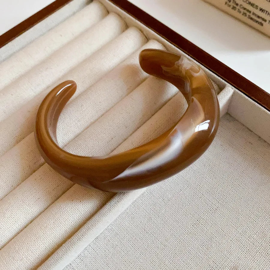 Smooth Round Acrylic Cuff Bangles Bracelet