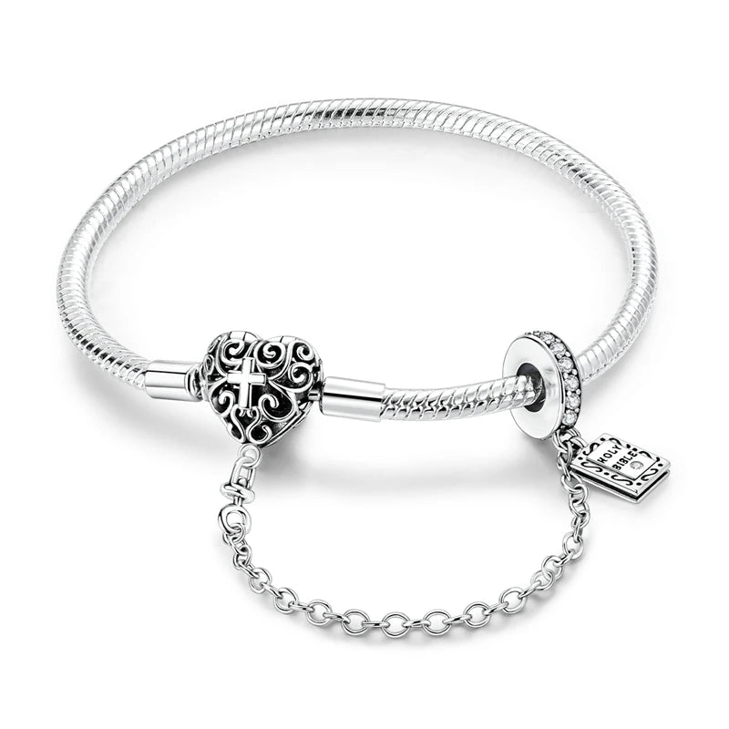 Star Moon Sun 925 Silver Charm Bracelet