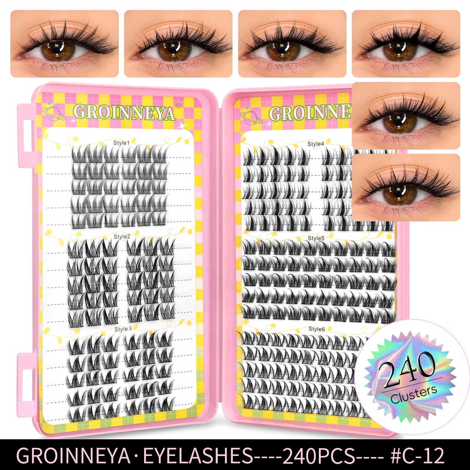 GROINNEYA 320PCS Lash Cluster Tray