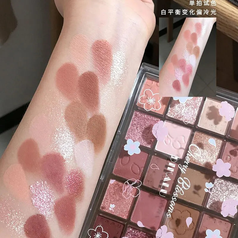 Elegant Cherry Matte & Pearl Palette