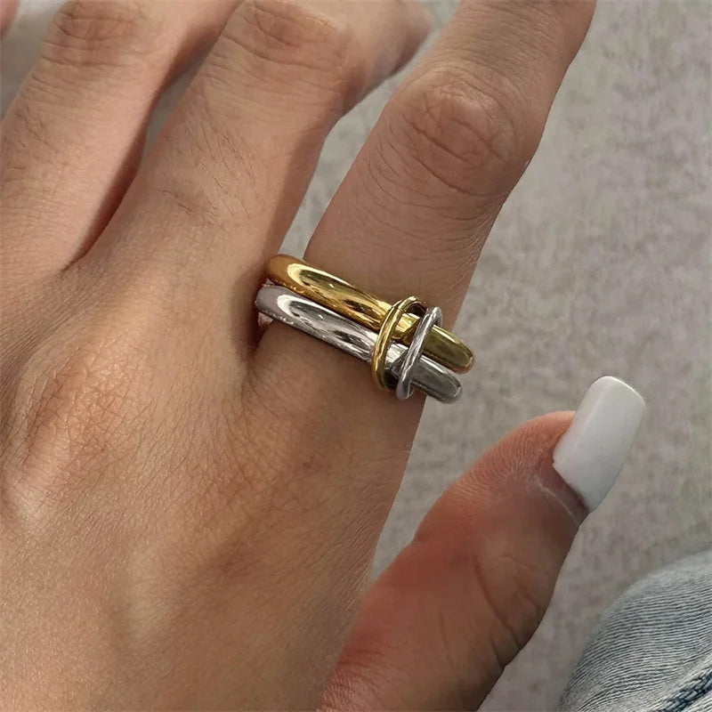 Two-Tone Copper Stackable Ring for Women