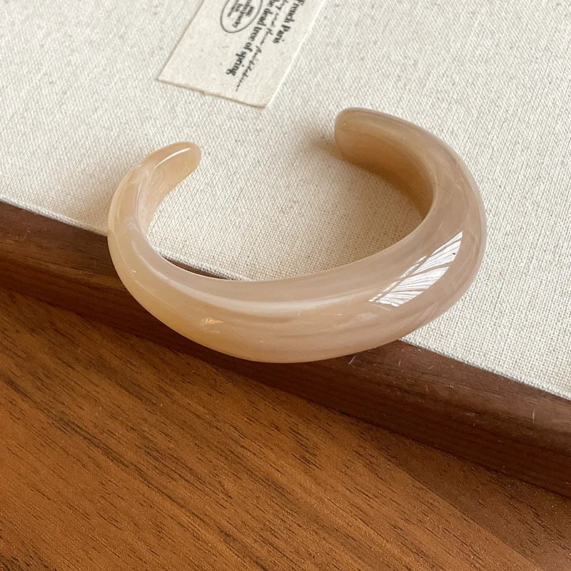 Smooth Round Acrylic Cuff Bangles Bracelet