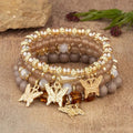 4PCS Butterfly Beaded Bracelet Set