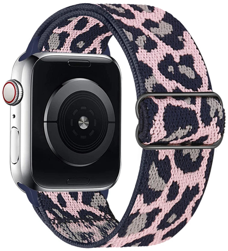 Fashion Leopard Nylon Strap for Apple Watch 38mm–49mm