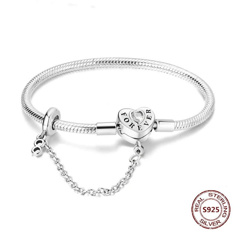 Star Moon Sun 925 Silver Charm Bracelet