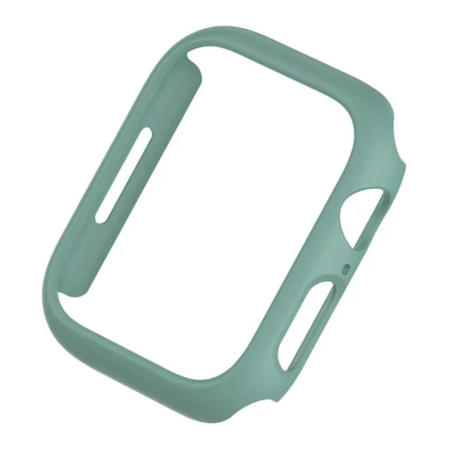 Protective PC bumper case for Apple Watch, durable and lightweight, fits multiple sizes and series.
