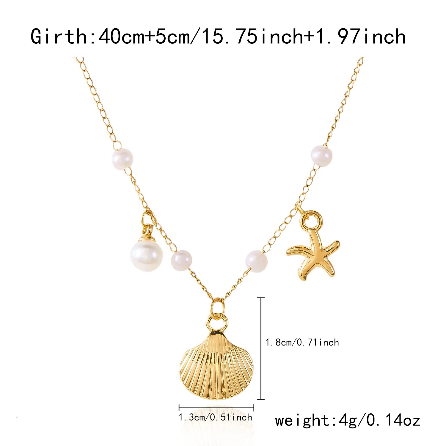 Bohemian Starfish Shell Pearl Choker Necklace