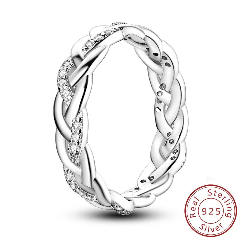 925 Silver Infinity Zircon Ring for Women